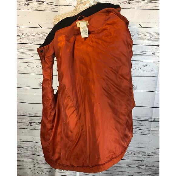 L.L. Bean Quilted Orange Fall Vest With brown corduroy collar size XL - Picture 11 of 12